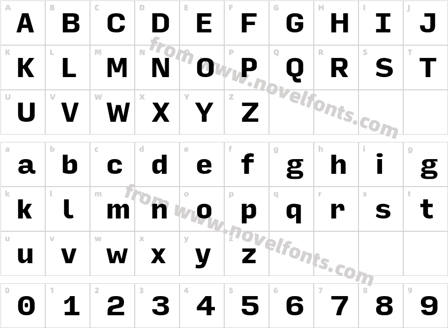 Input Sans BlackCharacter Map