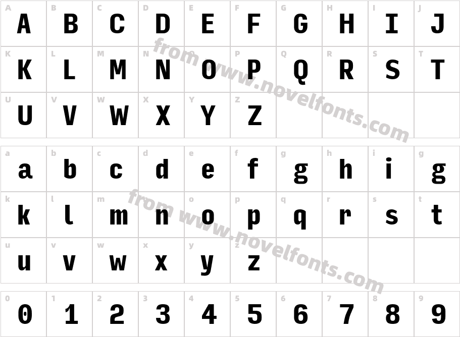 Input Sans Compressed BlackCharacter Map