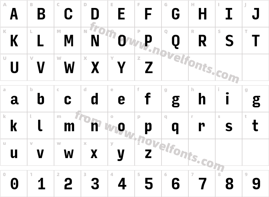 Input Sans Compressed BoldCharacter Map