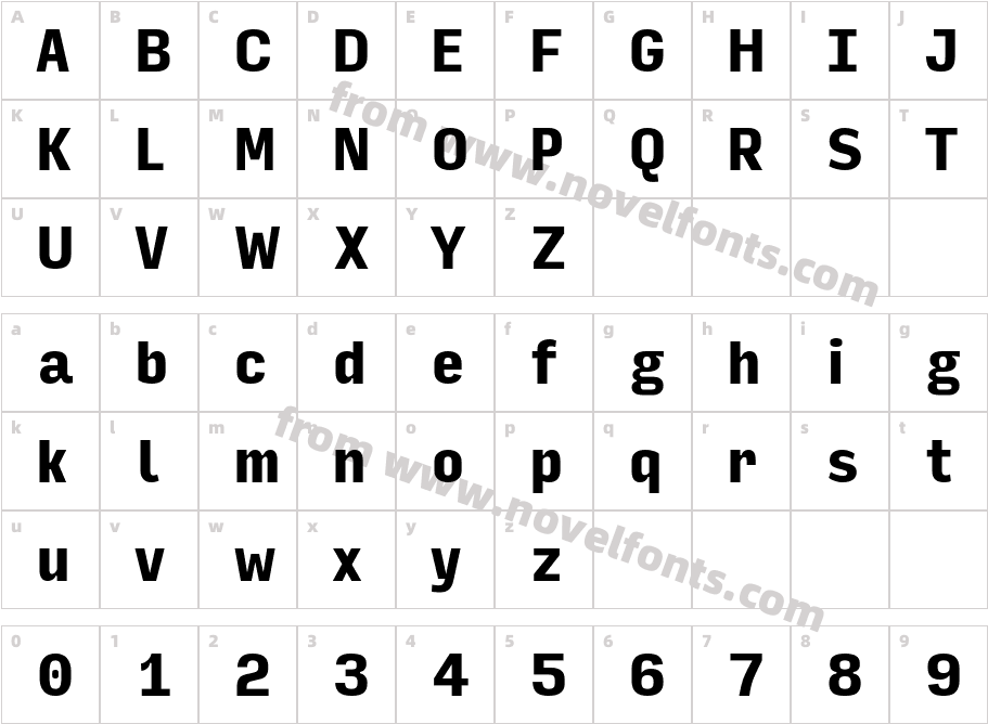 Input Sans Condensed BlackCharacter Map