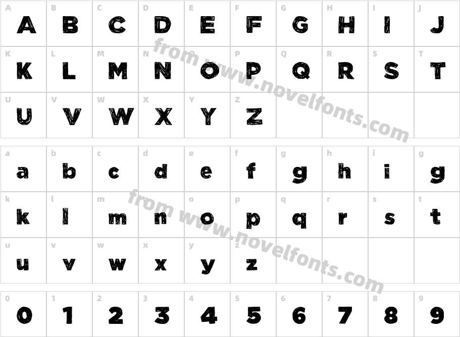 Manhattan Hand BoldCharacter Map