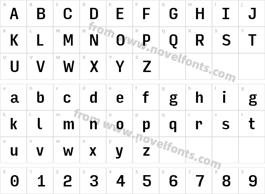Input Sans Condensed MediumCharacter Map