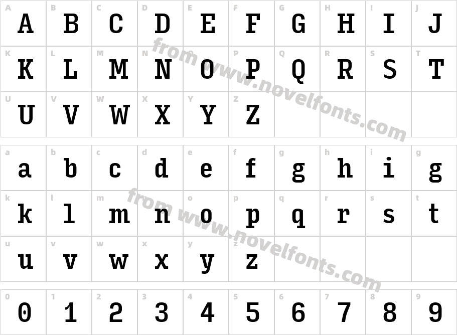 Input Serif Compressed MediumCharacter Map