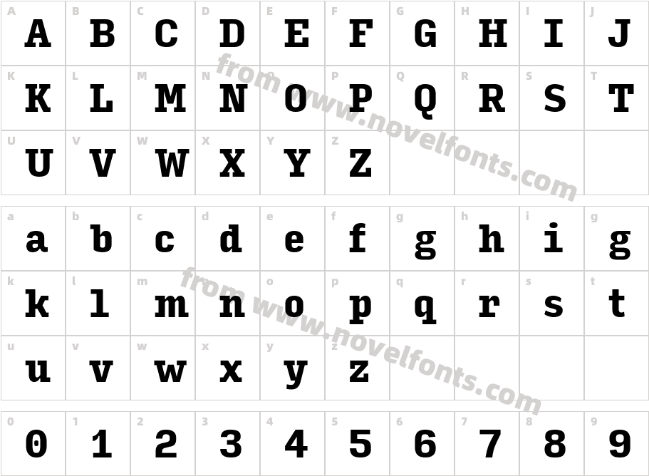 Input Serif Condensed BlackCharacter Map