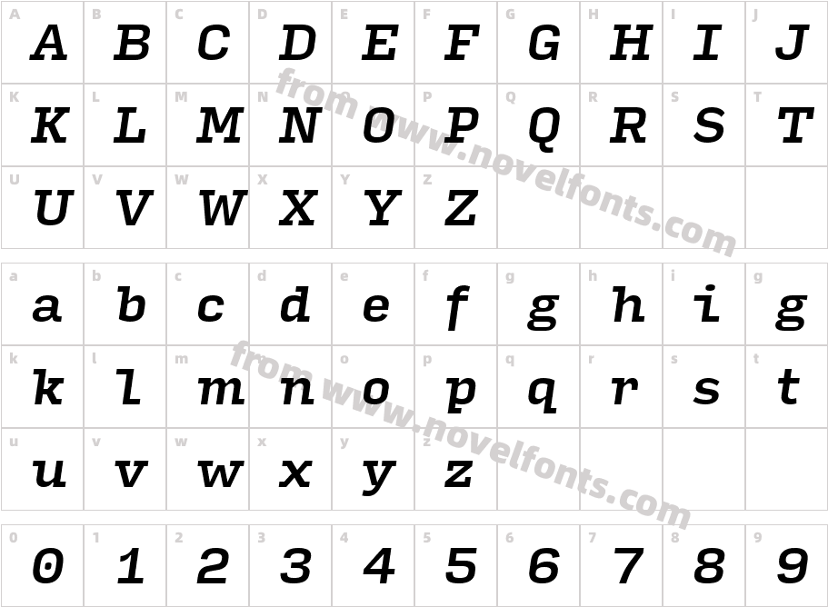 Input Serif Medium ItalicCharacter Map