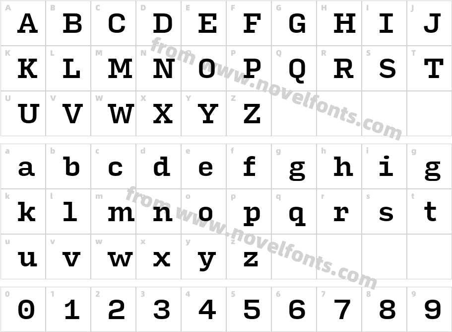 Input Serif MediumCharacter Map