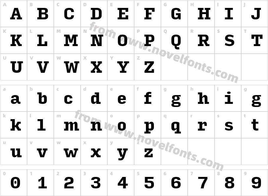 Input Serif Narrow BlackCharacter Map