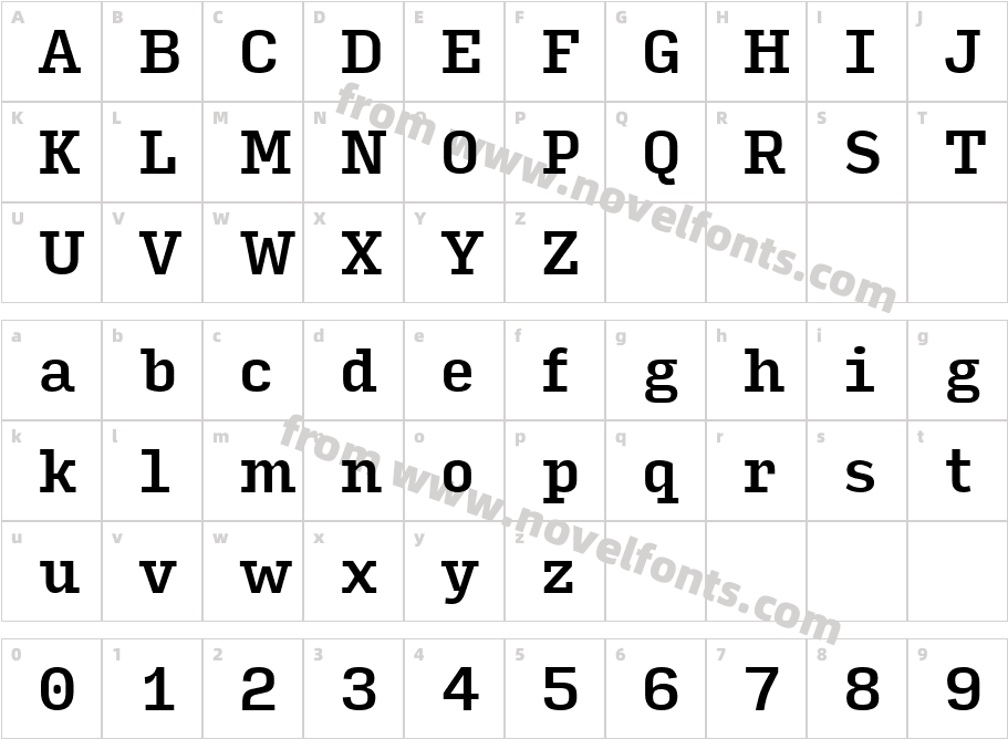 Input Serif Narrow MediumCharacter Map