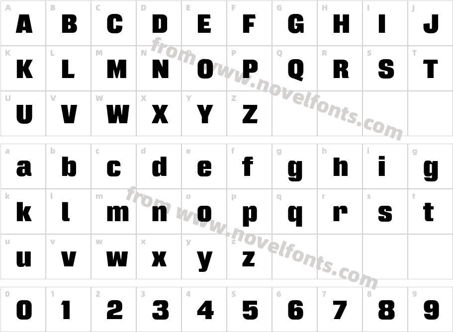 Intensa Black CondensedCharacter Map