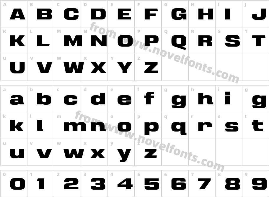Intensa Black ExpandedCharacter Map