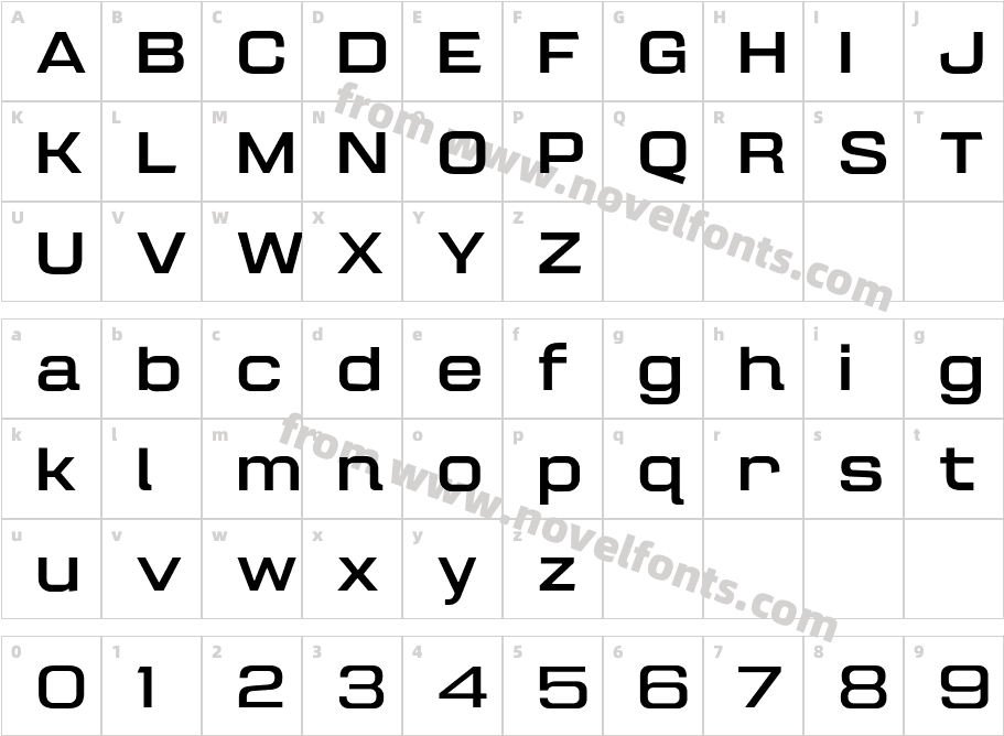 Intensa Regular ExpandedCharacter Map