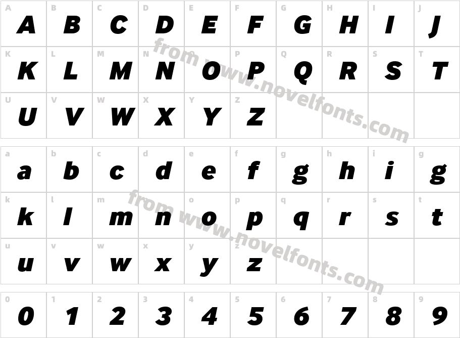 Inter Face Black ItalicCharacter Map