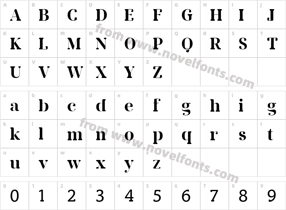 Manky Serif TypefaceCharacter Map