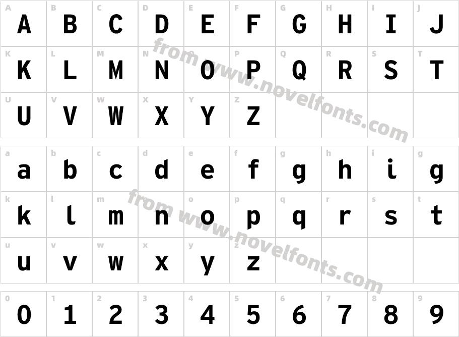 Interstate Mono BoldCharacter Map