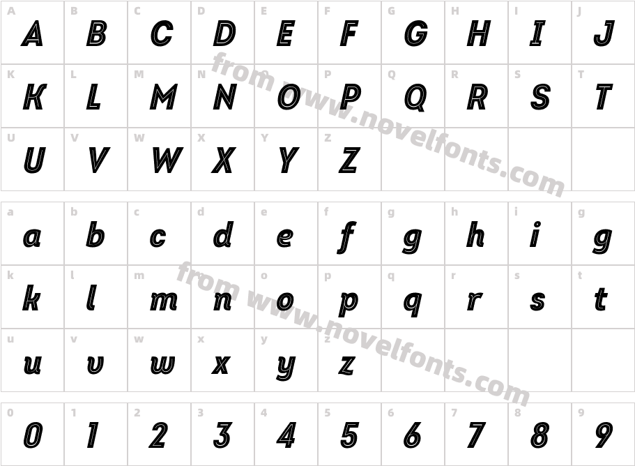 Intro Cd Trial Black Inline ItalicCharacter Map