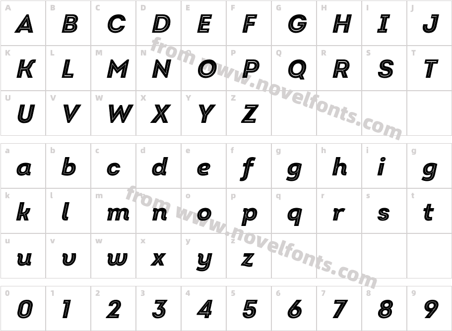 Intro Trial Black Inline ItalicCharacter Map
