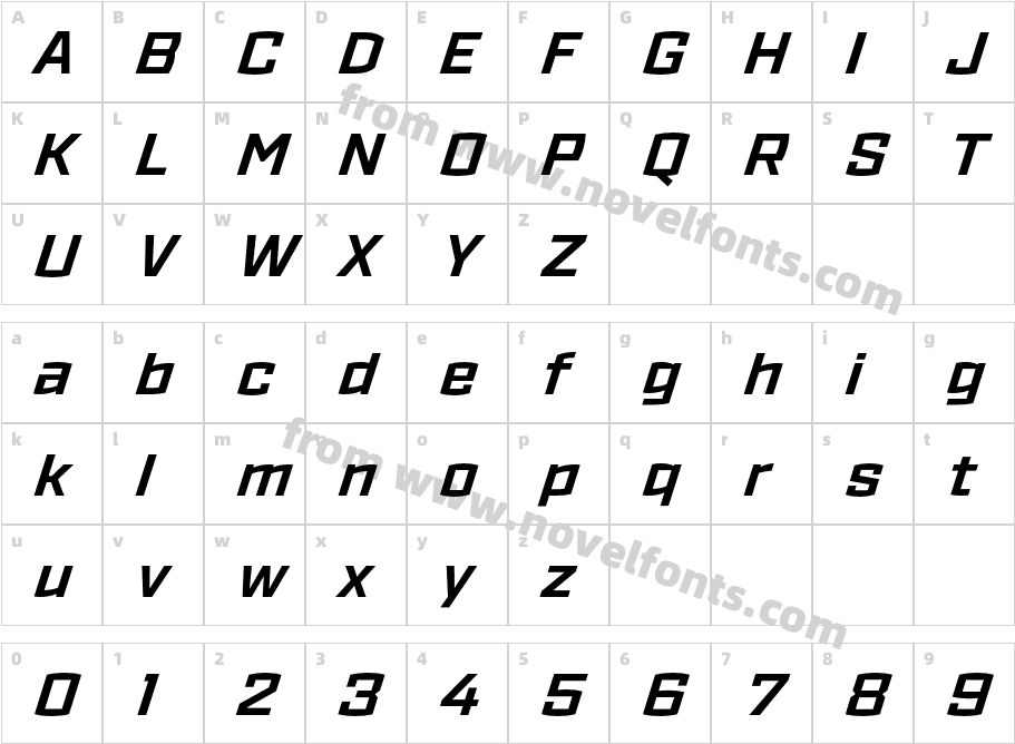 Ironstrike Bold ItalicCharacter Map