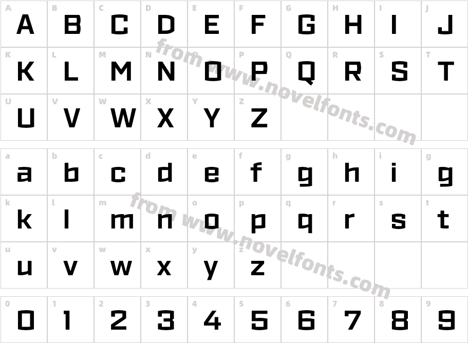 Ironstrike BoldCharacter Map