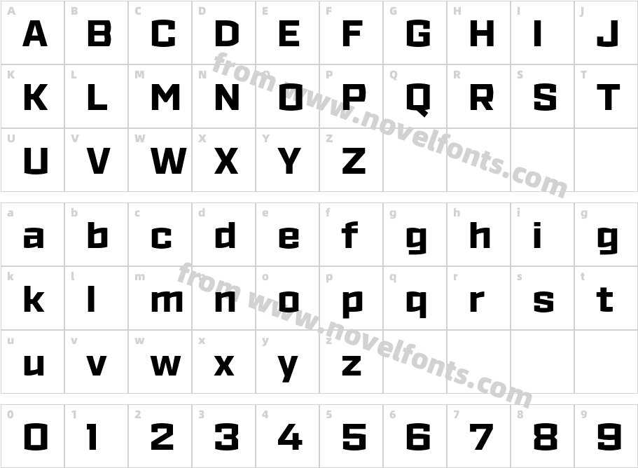 Ironstrike Extra BoldCharacter Map