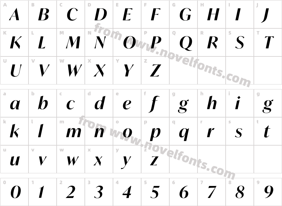 Ivy Mode Semibold ItalicCharacter Map