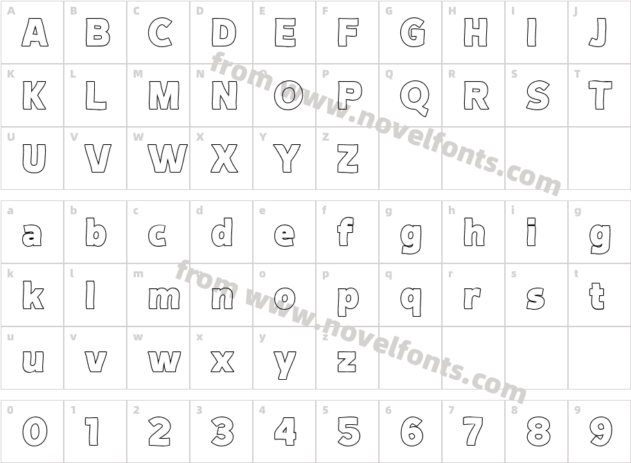 Iyadufx OutlineCharacter Map
