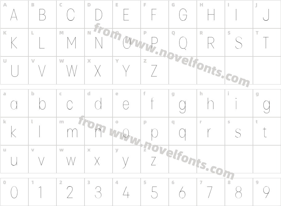 Izmir Narrow HairlineCharacter Map