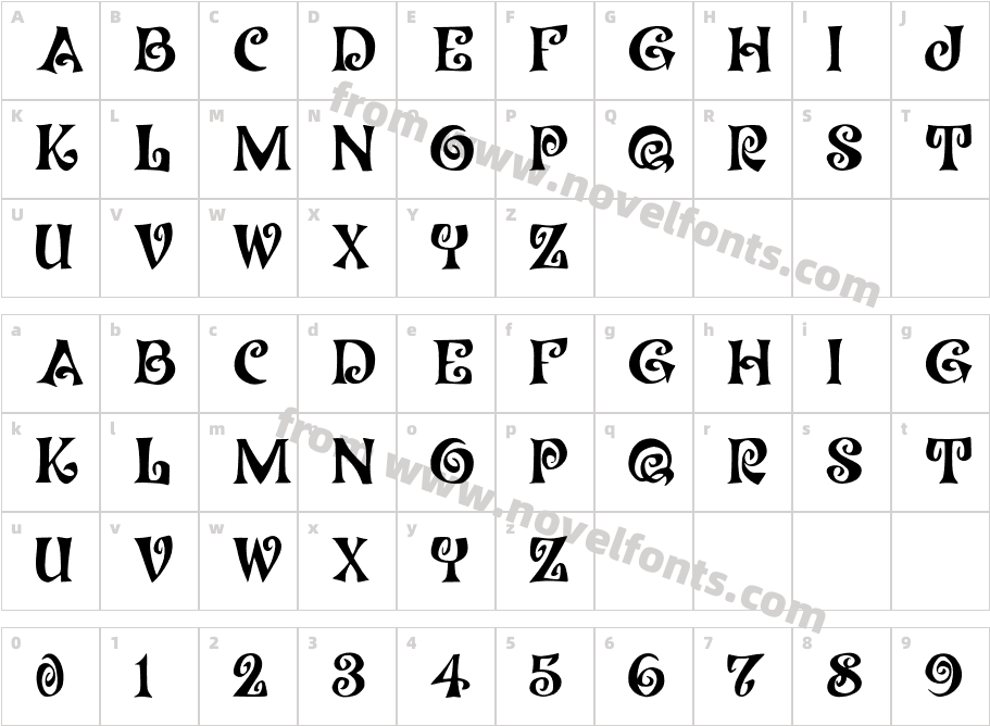 JMH Coronilla RegularCharacter Map
