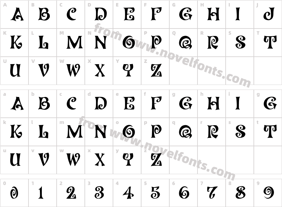 JMH Coronilla RegularCharacter Map