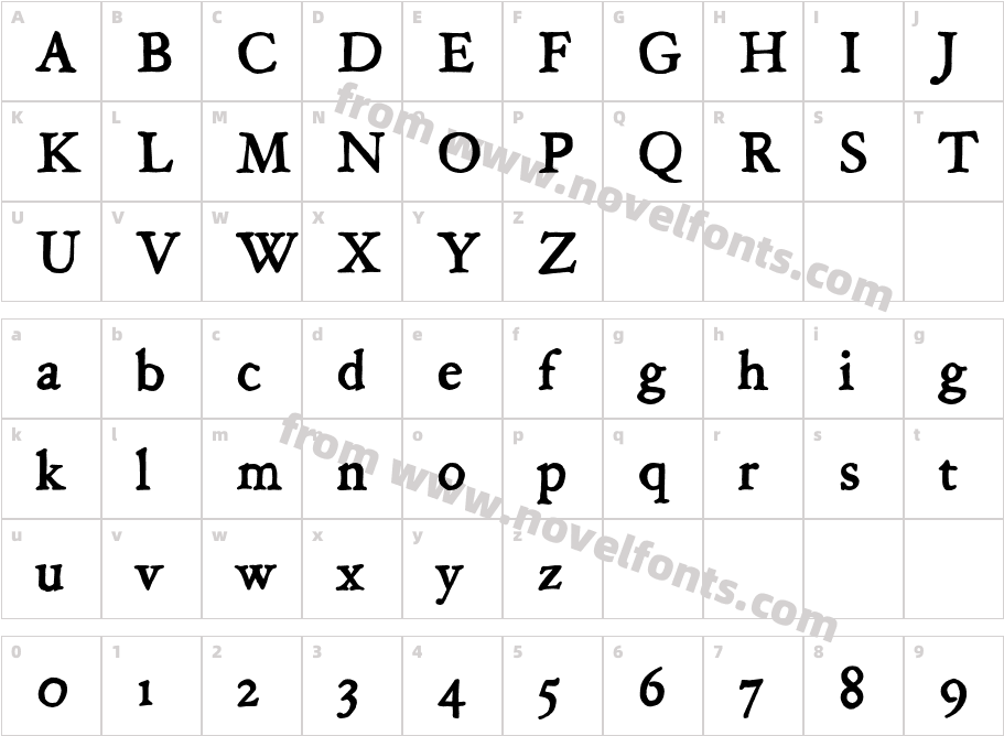 JMH Legajo BoldCharacter Map