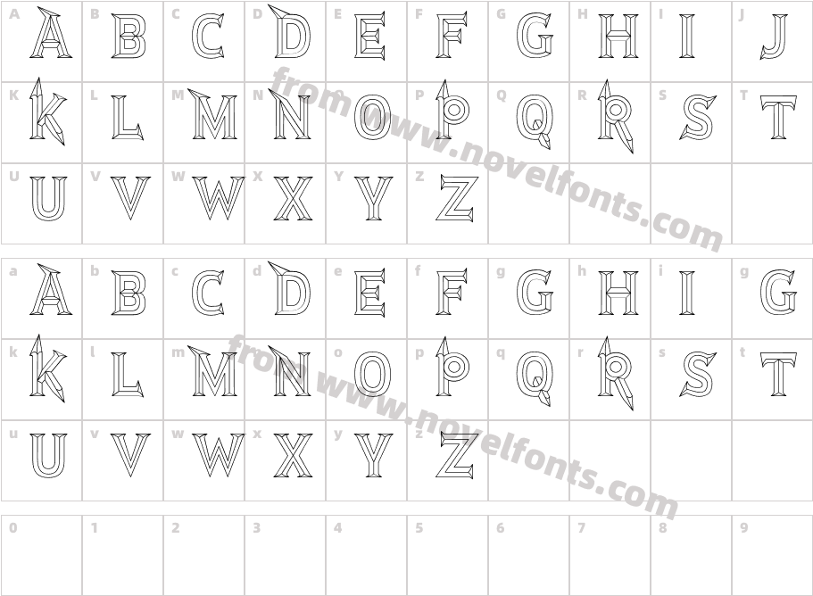 JMH Rastan Bold RegularCharacter Map