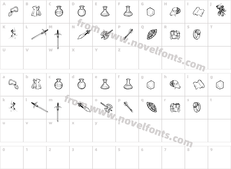 JMH Rastan Dingbats RegularCharacter Map