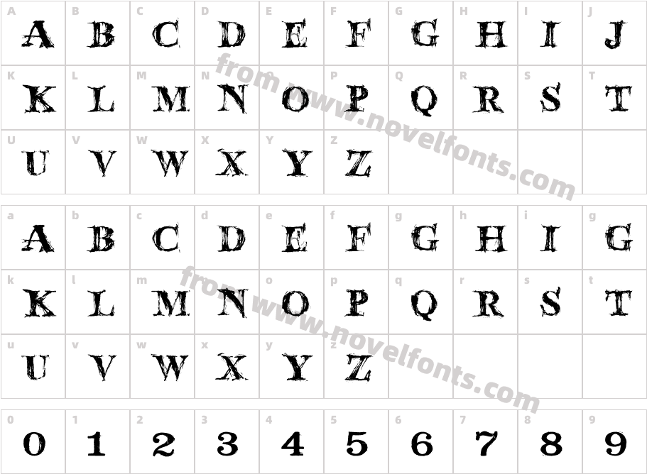 JMH Wolfa RegularCharacter Map
