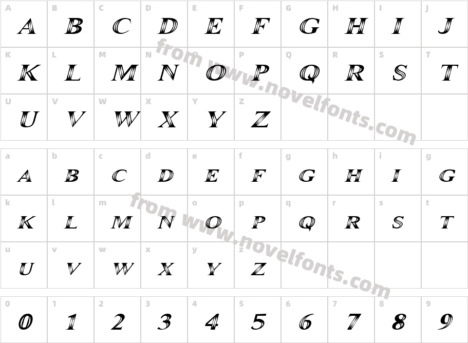 Maranallo ItalicCharacter Map