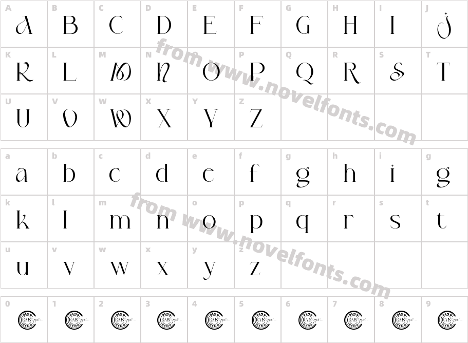 Jacksboro Demo RegularCharacter Map