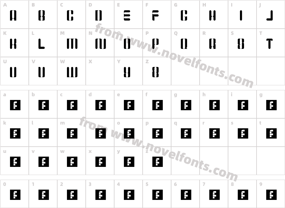 Jacqueline RegularCharacter Map