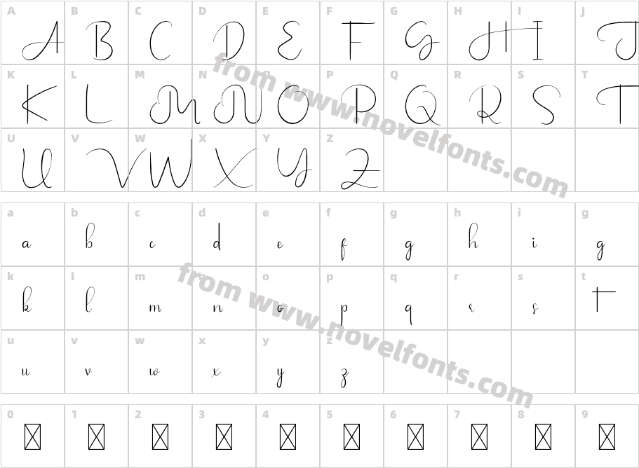 Jalousie Demo RegularCharacter Map
