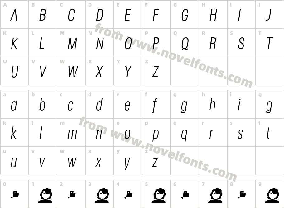 Jane Roe Light ItalicCharacter Map