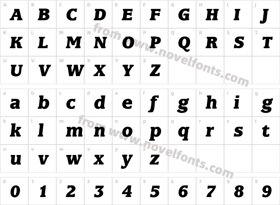 MarbrookBQ-BoldItalicCharacter Map