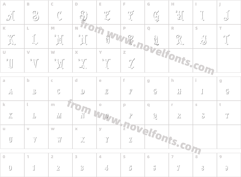 Java Heritages Drop ShadowCharacter Map