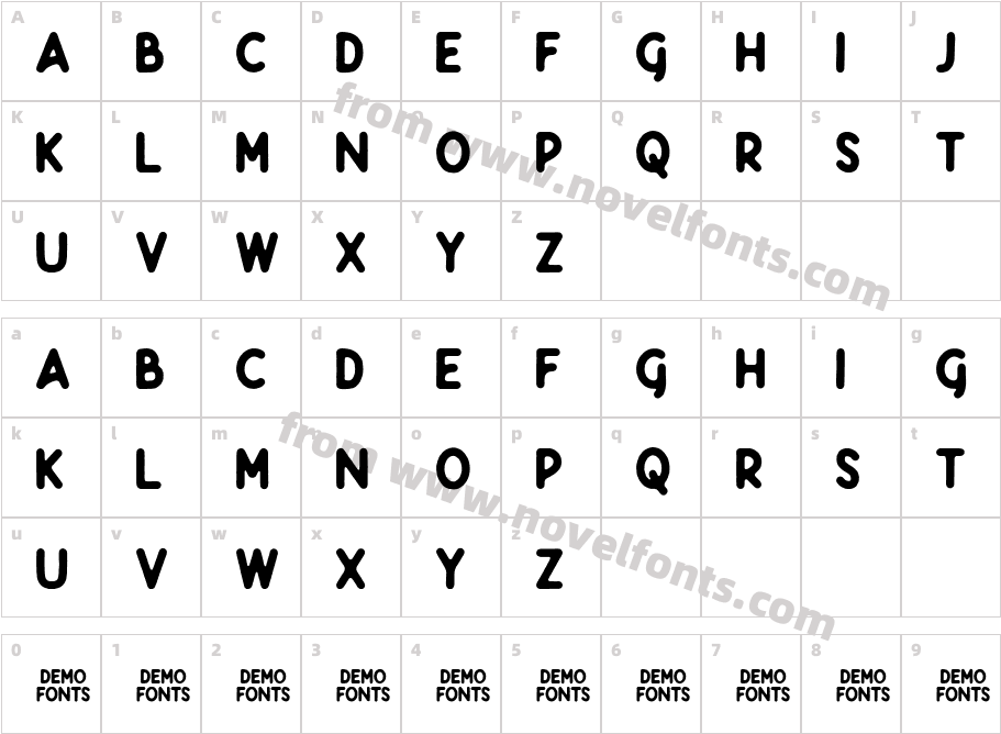 Javatages BoldCharacter Map