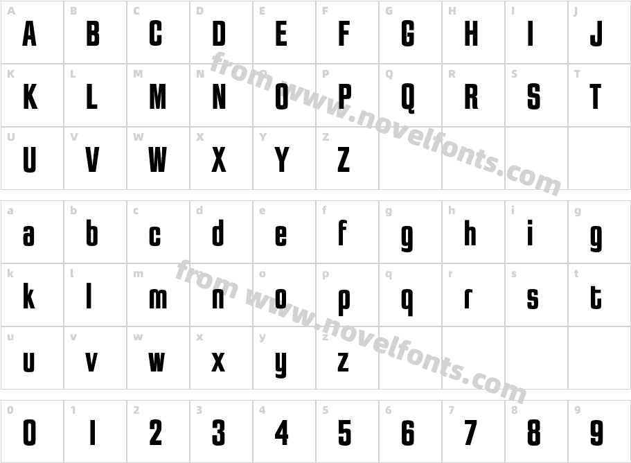 Jay GothicURW BolCharacter Map
