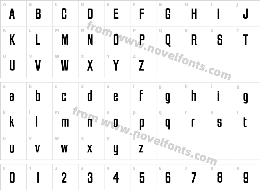 Jay GothicURW RegCharacter Map