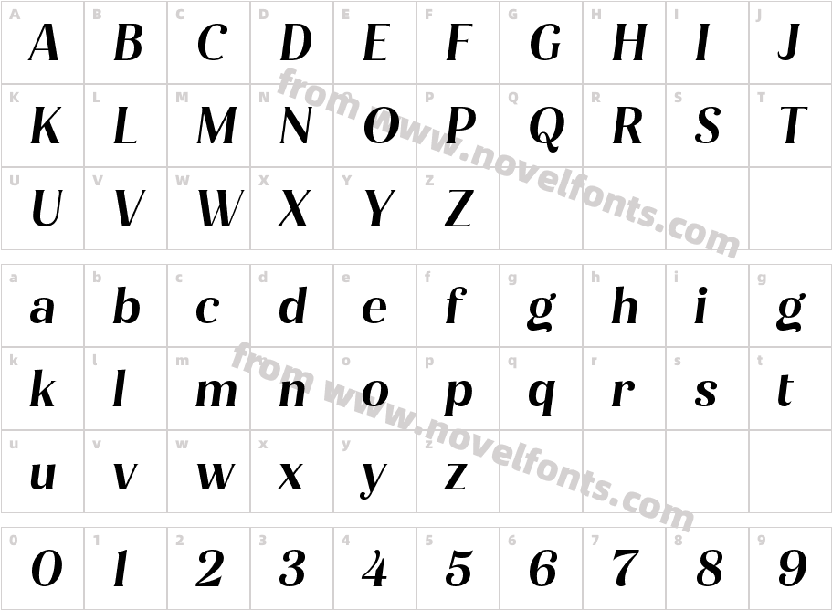 Jazmin Alt W05 Semibold ItCharacter Map