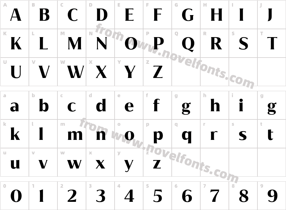 Jazmin BoldCharacter Map