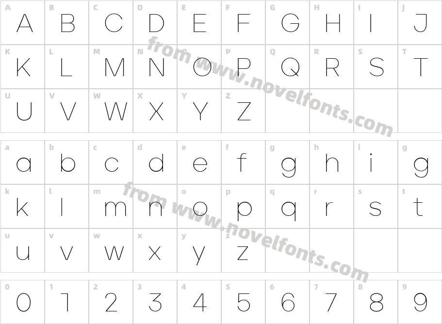 Jeko ThinCharacter Map