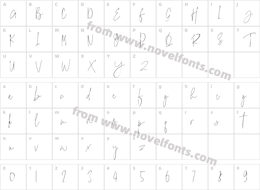 Jello Chlour ScriptCharacter Map