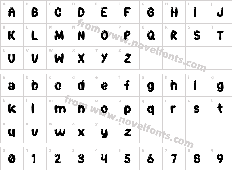 Jelly Belly Font RegularCharacter Map