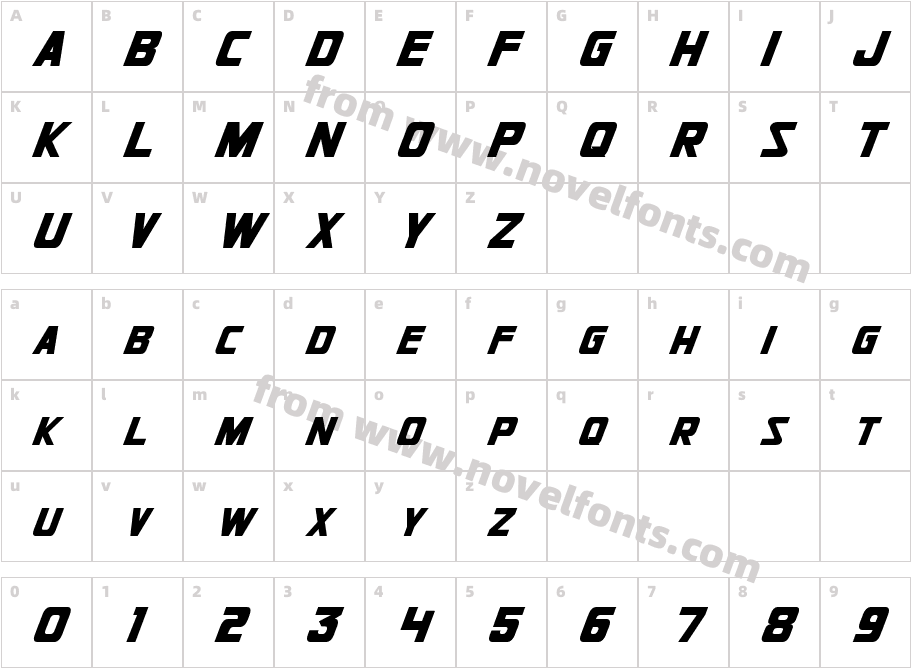 Jhiaxus ObliqueCharacter Map