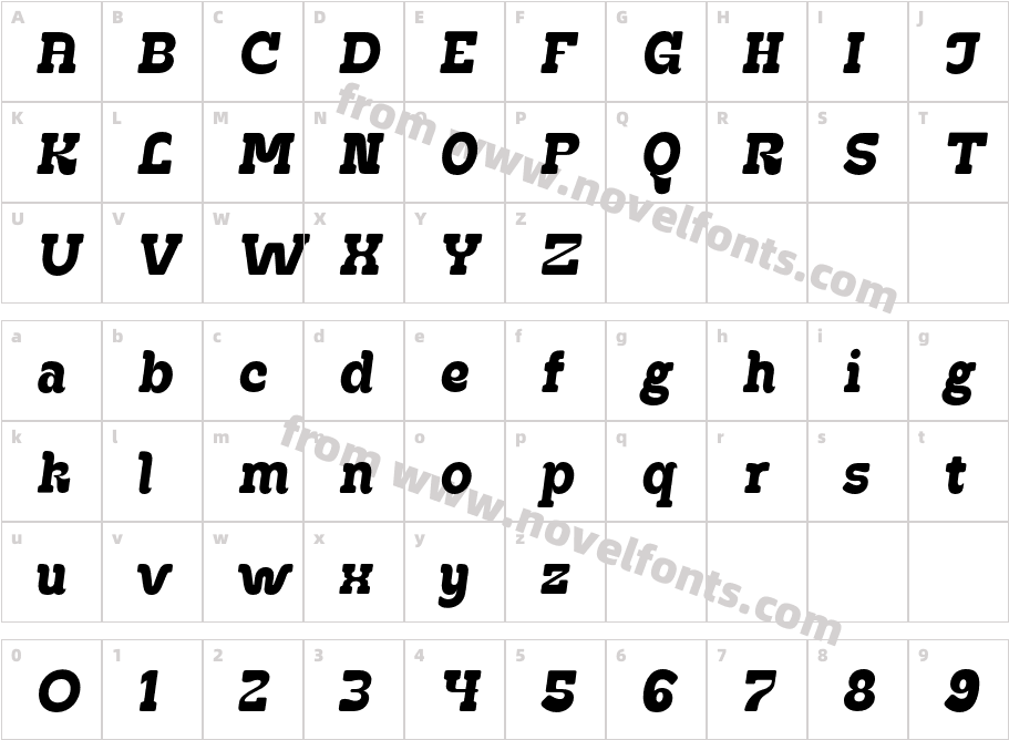 Jocked ObliqueCharacter Map