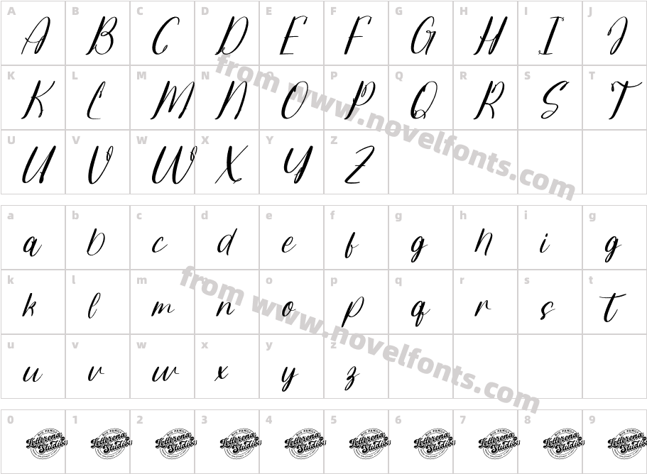 Joclin Ailanet Italic DEMO VERS ItalicCharacter Map